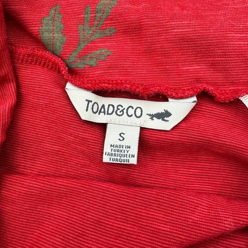 Toad & Co. size S Chaka Cotton Blend Daisy Floral Red Mini Skirt - Picture 3 of 8